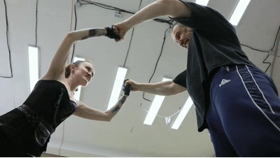 Chloe combats Evil Chloe combats Evil